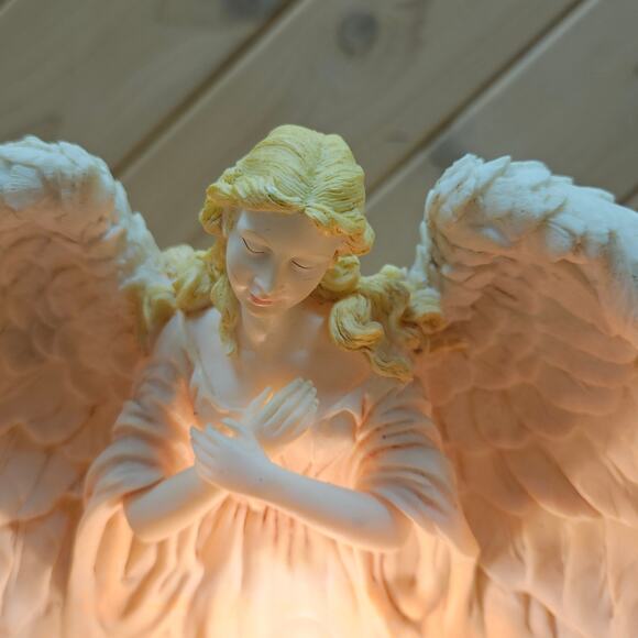 Vintage7.5" Sculptured Nightlight Angel Over Nativity Scene Electric Light READ - Picture 3 of 9